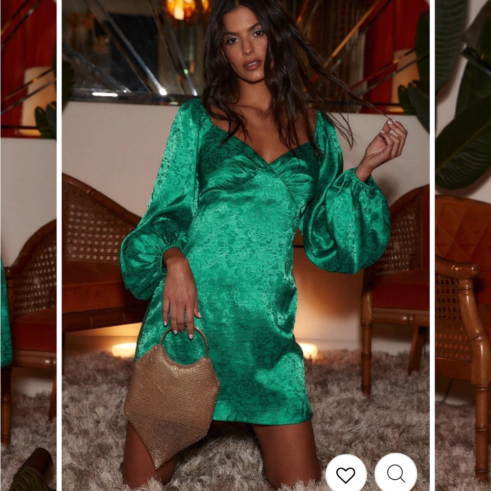 HOPE EMERALD JACQUARD MINI DRESS